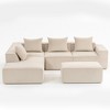 Corduroy Modular L-Shaped Sectional Sofa with High-Density Sponge, 5 Pillows - 4 of 4