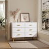 6 Drawer White Dresser with Gold Handles, Modern Wooden Chest of Drawers for Bedroom, Living Room, Entryway - 4 of 4