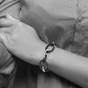 Black Bow Jewelry 20mm Stainless Steel & Black Ceramic Oval Chain Link Bracelet, 8 Inch - 3 of 4