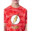 DC Comics Boys' Justice League Digital Camo The Flash 2 Piece Pajama Set Red - 4 of 4