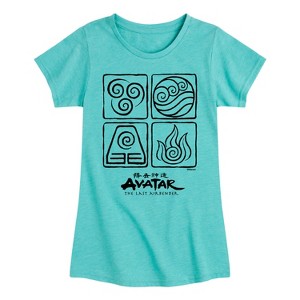 Girls' - Avatar: The Last Airbender - Four Elements Fitted Short Sleeve Graphic T-Shirt - 1 of 4