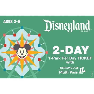 Disneyland 2-Day 1-Park Per Day Ticket with Lightning Lane Multi Pass $374 (Ages 3-9)