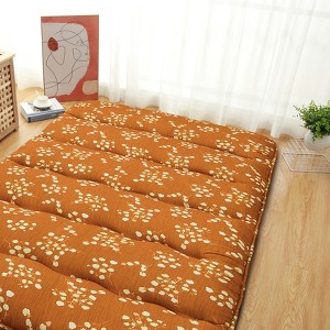 Japanese Futon Mattress Twin Size - Floral Pattern, Floor Mattress, Tatami Mat Compatible, Sleeping Mattress Pad, Ideal for Camping Travel - 1 of 4
