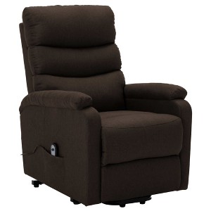 vidaXL Stand Up Chair Dark Brown 100% Polyester, Wood, Metal Standard - 1 of 4
