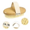 Unique Bargains Natural Boar Bristles Oval Bath Brush 4.72"x2.56" Yellow 1 Pc - 3 of 4