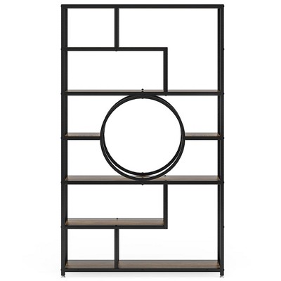 Resenkos Bookshelf, Bookcase Standing Shelf Unts,72" Bookshelf, 8-Shelf Etagere Bookcase Industrial Display Shelf,Black