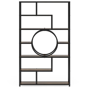 Resenkos Bookshelf, Bookcase Standing Shelf Unts,72" Bookshelf, 8-Shelf Etagere Bookcase Industrial Display Shelf,Black - 1 of 4