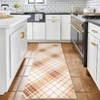 Machine Washable Runner Rug 2x6 Plaid Hallway Runner Vintage Lines Print Entryway Runners Non Slip Kitchen Rug Indoor Foldable Thin Rug for Laundry - 3 of 4