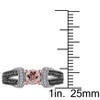 EVERLY JEWELRY | Sterling Silver 1/4 CT TW Black and White Diamond and 1/2 CT TGW Morganite Split Shank Engagement Ring Black Rhodium Plated - 3 of 4