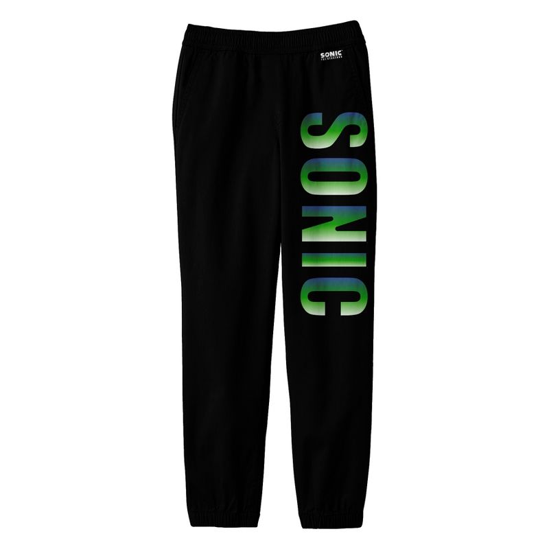 Sonic the Hedgehog Modern Gradient Title Youth Black Drawstring Sweats, 1 of 2