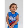 Marvel Spidey and His Amazing Friends French Terry Graphic T-Shirt Tank Top and Shorts 3 Piece Outfit Set - image 2 of 4