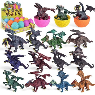 Fun Little Toys 12 Pcs Easter Eggs Prefilled with 12 Assemblable Dragons Eggs Toys Eggs Surprise Gift for Toddlers Dragons Party Favors