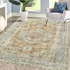 Large Washable Non Slip Boho Rug, Non-Shedding Low pile Cintage Distressed Floral Rug for Living Room, Bedroom,Dining,Farmhouse - 4 of 4