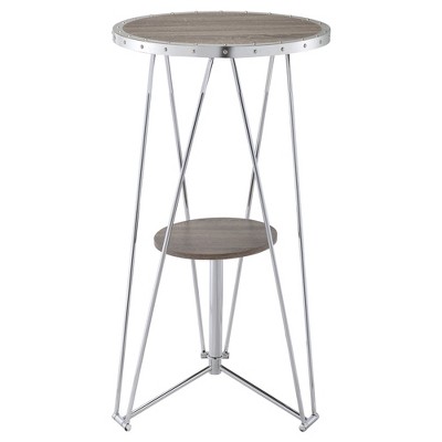 Bar Height Table Oak Chrome - Acme Furniture