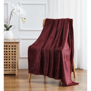 Kate Aurora Floral Ferns Shabby Chic Styled Oversized Ultra Soft & Plush Accent Throw Blanket - 1 of 1