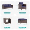 Sonkuki 6-Piece Patio Conversation Set Outdoor Wicker Rattan Furniture Set with Side Table - 2 of 4