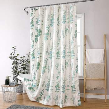 Kate Aurora Angelique Watercolor Floral Fabric Shower Curtain - Standard Size