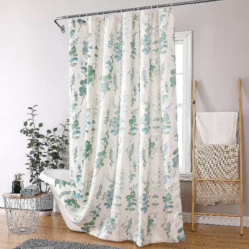 Kate Aurora Angelique Watercolor Floral Fabric Shower Curtain - Standard Size, 1 of 8
