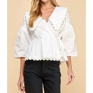 Women's Exclusive Charm Peter Pan Collar Top - TCEC - 1 of 4