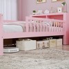 Twin Size Platform Bed with Two Under-Bed Drawers and Three-Side Guardrails - 4 of 4