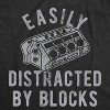 Mens Easily Distracted By Blocks T Shirt Funny Car Engine Lovers Novelty Graphic Tee For Guys - Crazy Dog Men's T Shirt - 2 of 4