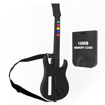 NBCP Wireless Guitar & 16M Wii Memory Card for Guitar Hero, Clone Hero, and Rock Band Bundle