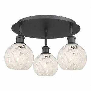 White Mouchette - 3 Light Flush Mount In Modern Style-9 Inches Tall and 17.75 Inches Wide - 1 of 1