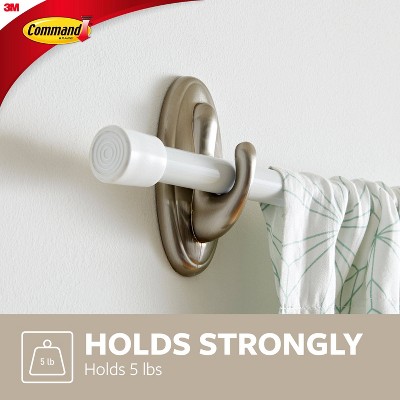 Large Brushed Nickel Traditional Adhesive Hook