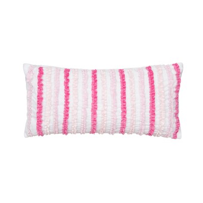 Merrill Girl - Ruffled Pillow - Pink & White - Levtex Home