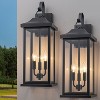 C Cattleya 22.25in 3-Light Modern Matte Black Outdoor Wall Lantern with E12 Base Socket - 2 of 4