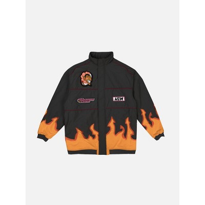 Powerpuff Girls Him Flames Long Sleeve Black Adult Racing Jacket