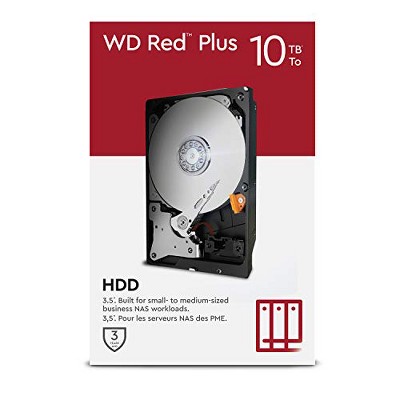 WD Red Plus 10TB NAS 3.5" Internal Hard Drive - 7200 RPM Class, SATA 6 Gb/s, CMR, 256MB Cache