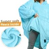 Catalonia Women’s Hoodie Sweatshirt Dress, Casual ¾ Sleeves Pullover Sweater with Kangaroo Pocket, Womens Summer Tops, One Size - 4 of 4