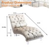 MOONMISS Velvet Chaise Lounge Indoor,Button-Tufted Upholstered Chaise Lounge Chair with Pillow for Bedroom Living Room Office - 2 of 4