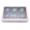 Kurt Adler 80MM Plaid Light Blue and Clear Glass Ball Ornaments, 6 Piece Set - 2 of 3