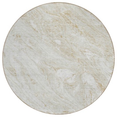 Ivory Beige And Tan Abstract Washable Indoor Outdoor Area Rug