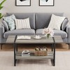41" Coffee Table with Storage Shelf, 2-Tier Metal Frame Center Table for Living Room Office - 3 of 4