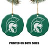 Illinois Wesleyan University Primary Logo Porcelain Scalloped Holiday Christmas Tree Ornament  2.8" (7.1 cm) - 2 of 4
