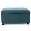 CAVINAS Elegant Fabric Storage Ottoman Bench with Dark Birch Legs,Versatile Footstool and Entryway Seating,Storage Bench for Bedroom,Entryway,Teal - 2 of 4