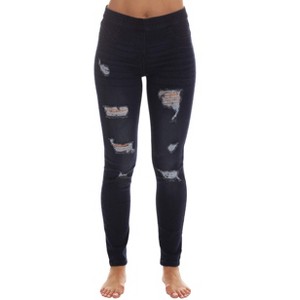 Just Love Women’s Ripped Denim Jeggings – Stretch Pull-On Jean Leggings, Skinny Fit Jegging Pants - 1 of 3