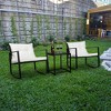 TROPOW 3-Piece Outdoor Rocking Bistro Set - Modern Wicker Patio Furniture with Rocking Chairs & Glass Coffee Table Conversation Sets - 3 of 4