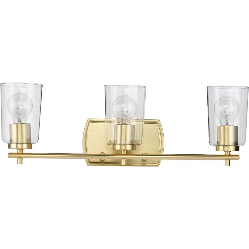 Progress Lighting Adley 3-Light Bath Vanity in Polished Nickel with Clear Glass Shades, 4 of 6