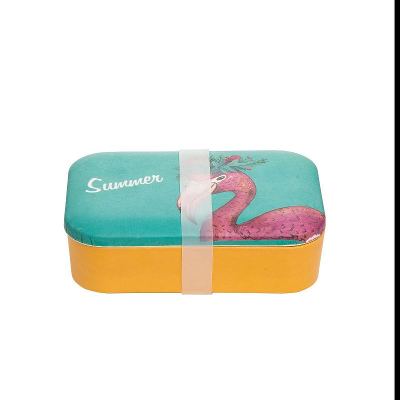 Beachcombers Flamingo Bamboo Container Bamboo Decorative Gift Box For Jewelry Storage Case Tropical Beach 7.48 x 5.11 x 2.56, 1 of 3