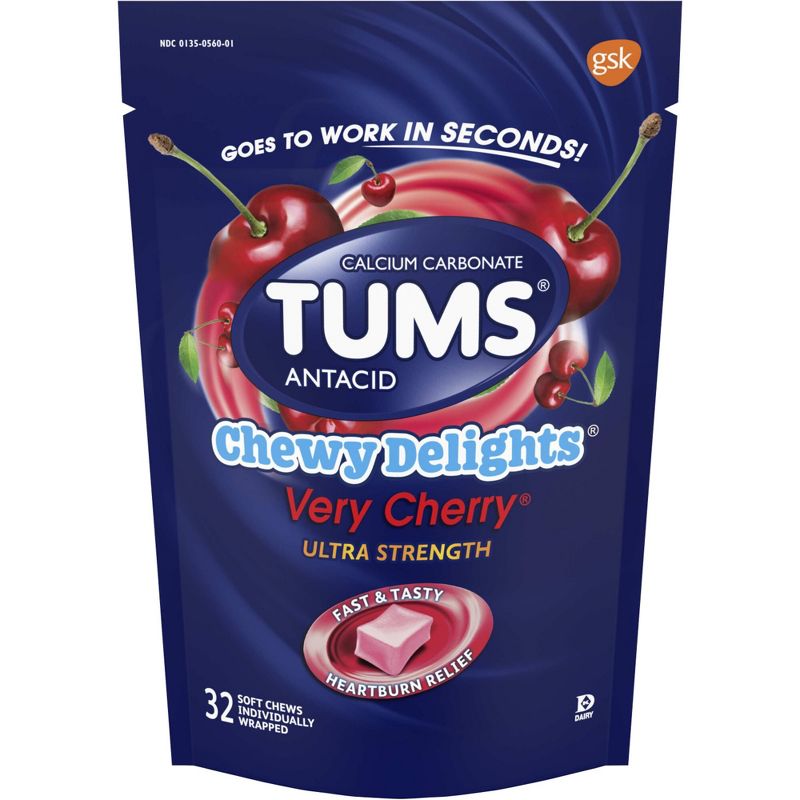 Tums Ultra Delight Chewy Antacids - Very Cherry - 32ct, 3 of 11