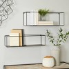 Set of 2 Metal 2 Wall Shelves Black - CosmoLiving by Cosmopolitan: Modern Floating Storage, Indoor Use - 2 of 4