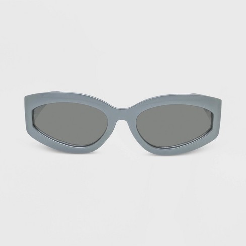 Women's Plastic Pearlized Wrap Rectangle Sunglasses - Wild Fable™ Silver :  Target