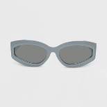 Women's Plastic Pearlized Wrap Rectangle Sunglasses - Wild Fable™ Silver