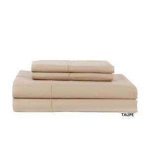 Hotel Concepts 500 Thread Count Sateen Sheet - 4 Piece Set - Taupe - 1 of 4