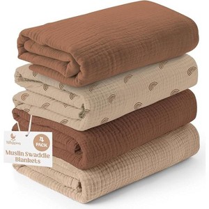 Babylicious Baby Soft & Breathable Muslin Swaddle Blankets – 47" x 47" - 1 of 4