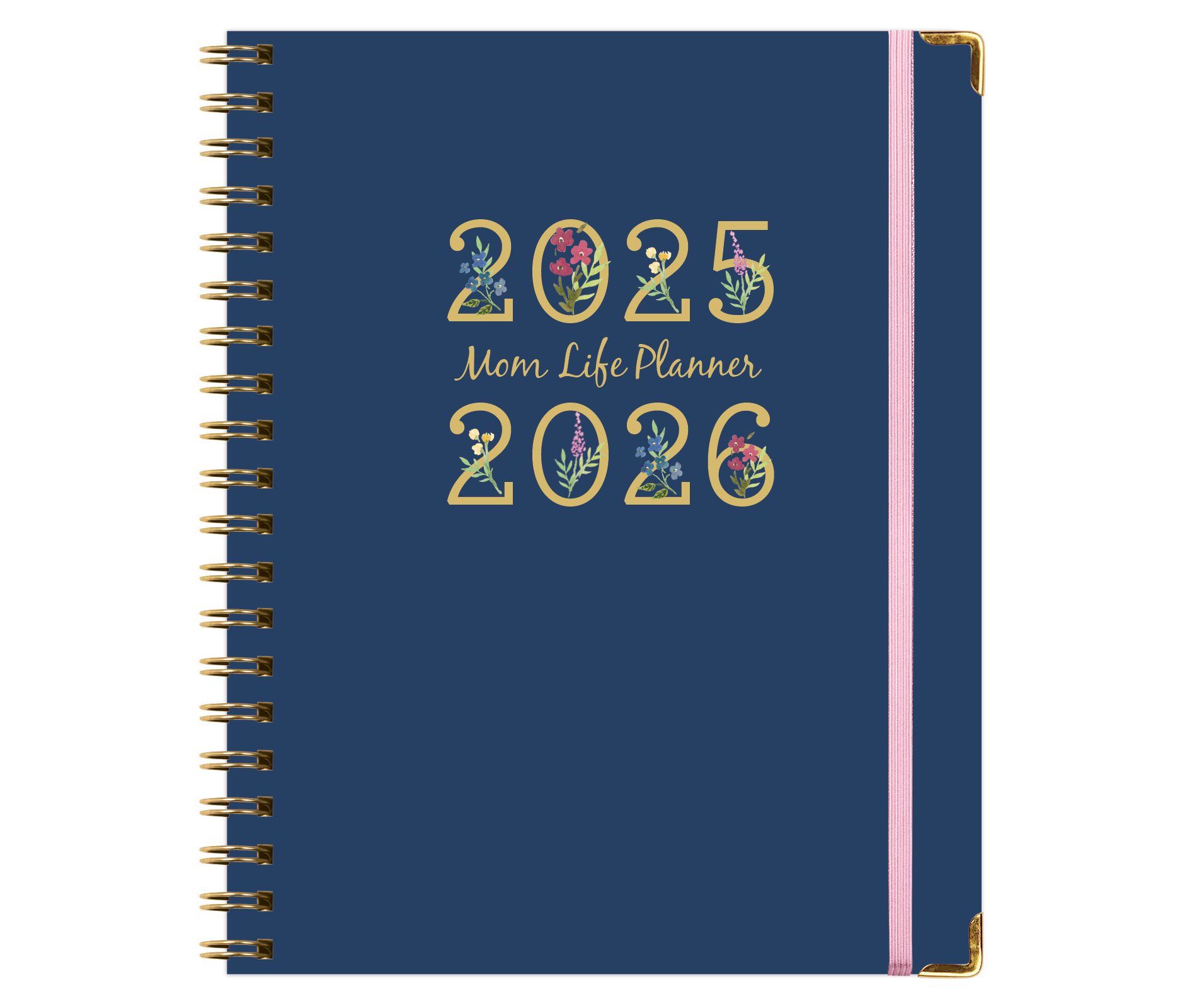 Global Printed Products AY 2025-2026 Mom Planner - 8"x10" (Navy Gold Numbers)